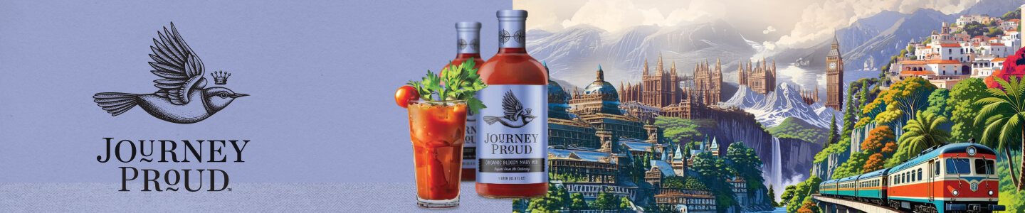 Banner image with purple background with an illustration of a bird and the words Journey Proud under it.